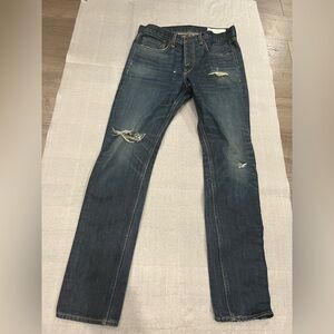 [W31Ins32”]Rag & Bone Standard Issue Fit 2 Slim Leg Jeans Distressed Details